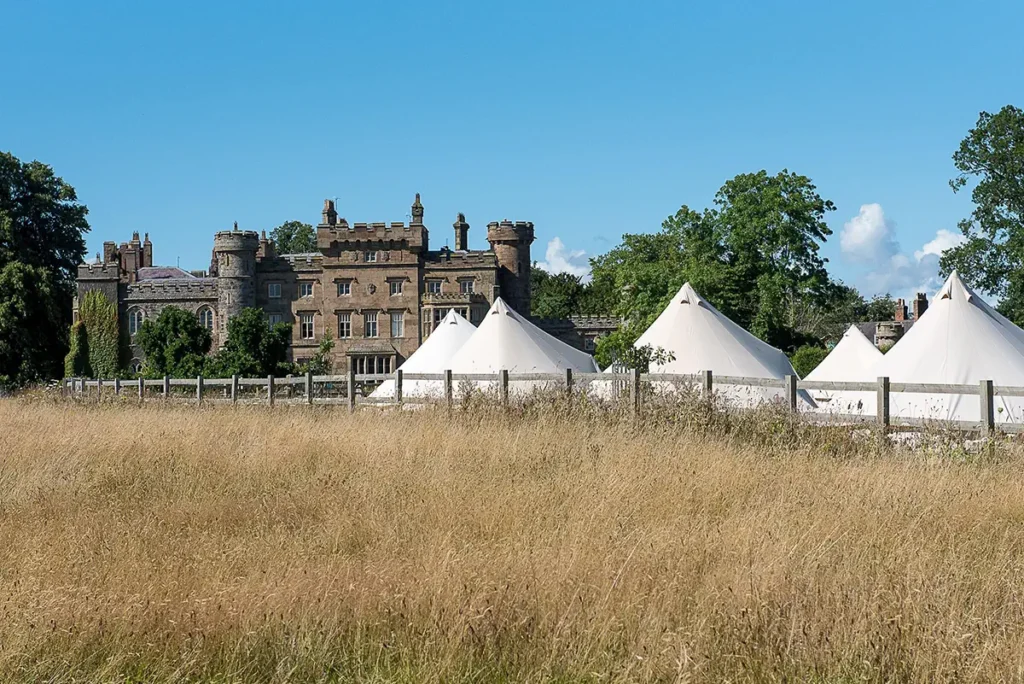 Hawarden wedding bell tent village in open countryside