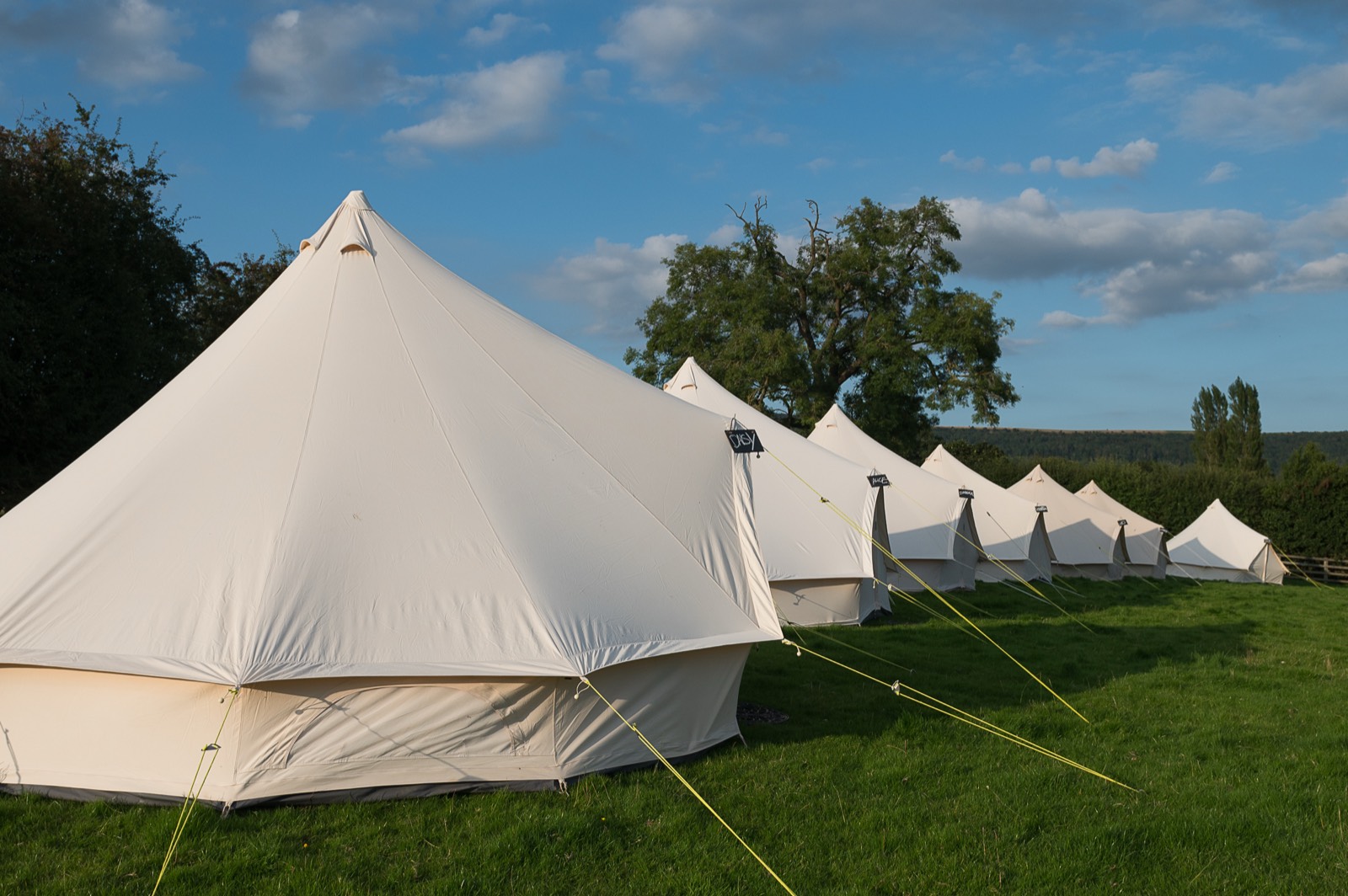 Bell tent village at a Yorkshire wedding